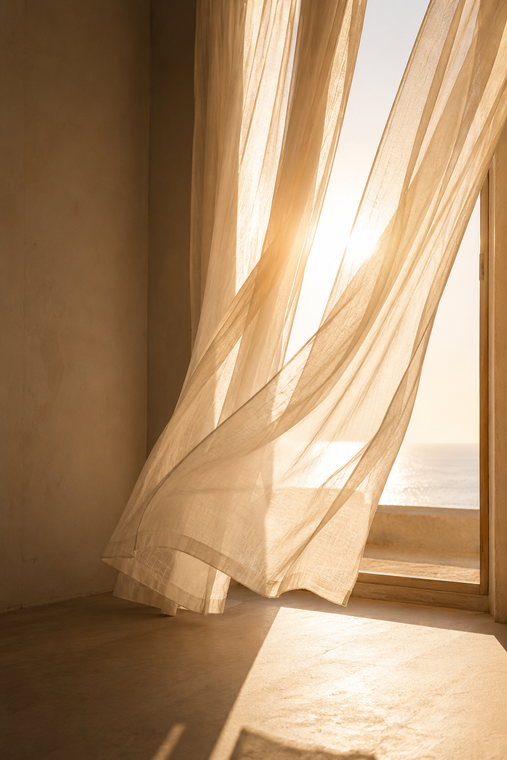 Soft natural light entering a peaceful space